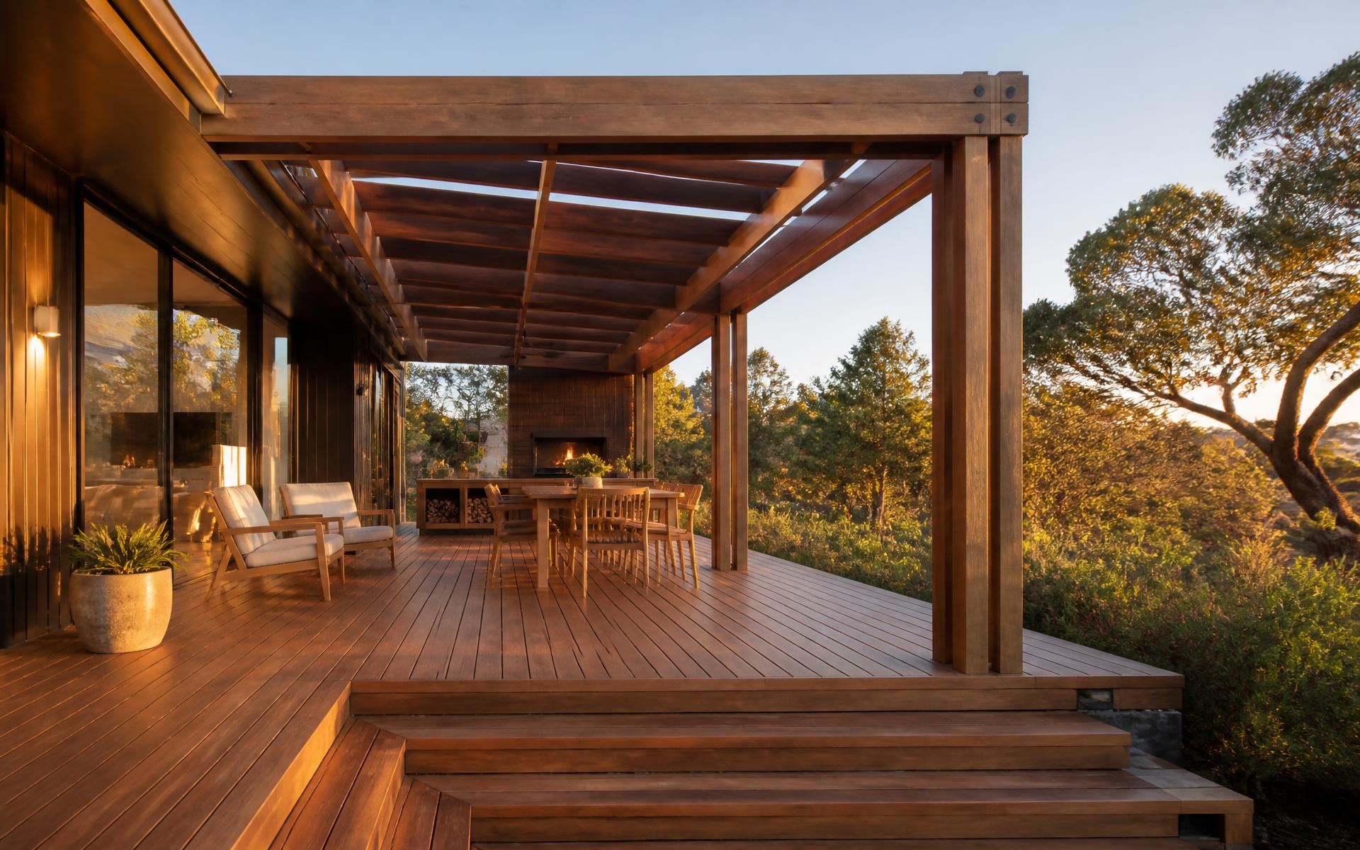 Timber deck and custom pergola built by Alfredini Construction